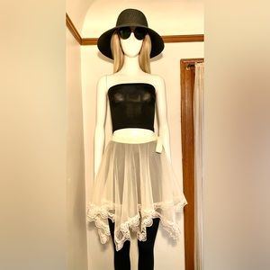 Beige Sheer Mini Skirt - Sz XS